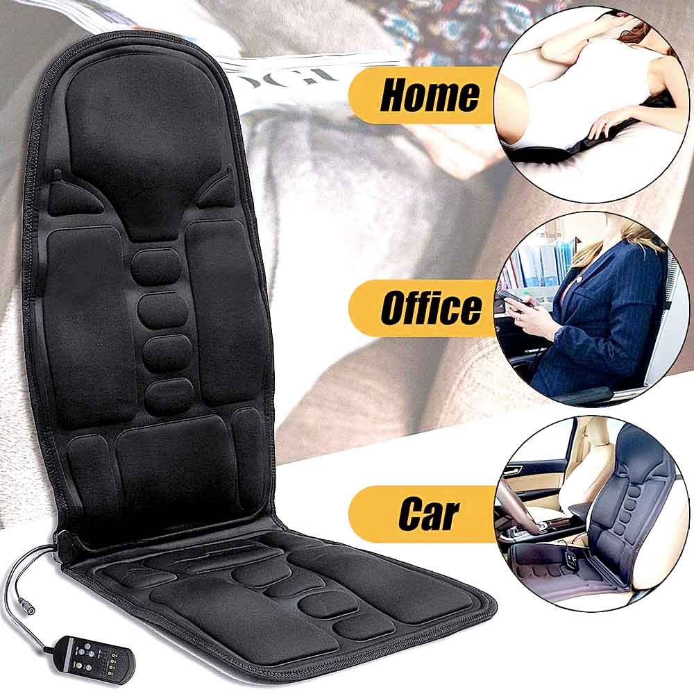 Heated Massage Seat Cushion 8 Programs Shiatsu Kneading Roller Therapy for Office Chair Car Driver Home Recliner Full Back Neck Lumbar