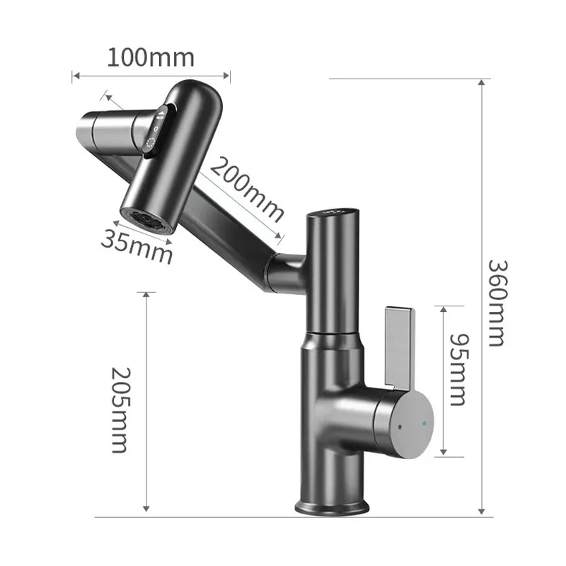 Smart Kitchen Faucet with LED Temperature Display – 360° Swivel Single Handle Sink Mixer Tap for Kitchen & Bathroom