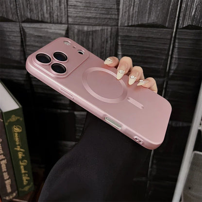 Silicone MagSafe iPhone Case with Camera Lens Protection – Soft Grip Anti-Fingerprint Cover for iPhone 14 15 16 17 Pro Max Air