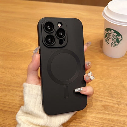 Silicone MagSafe iPhone Case with Camera Lens Protection – Soft Grip Anti-Fingerprint Cover for iPhone 14 15 16 17 Pro Max Air