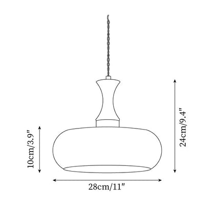 Hanging Light Fixture with Amber Glass Shade 7 Inch Diameter Adjustable Cord for Kitchen Islands Dining Tables Breakfast Bars Modern Farmhou