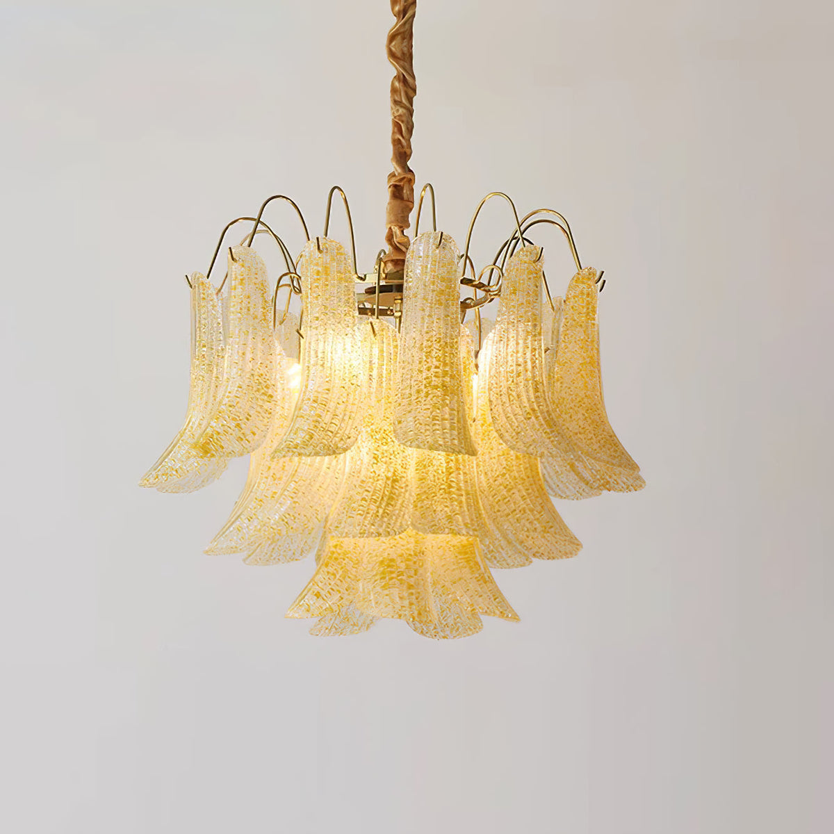 Hand-Blown Art Glass Chandelier Multi-Bulb Pendant Light Fixture Vibrant Colors Dining Room Living Room Statement Lighting 20-24 inch Diamet
