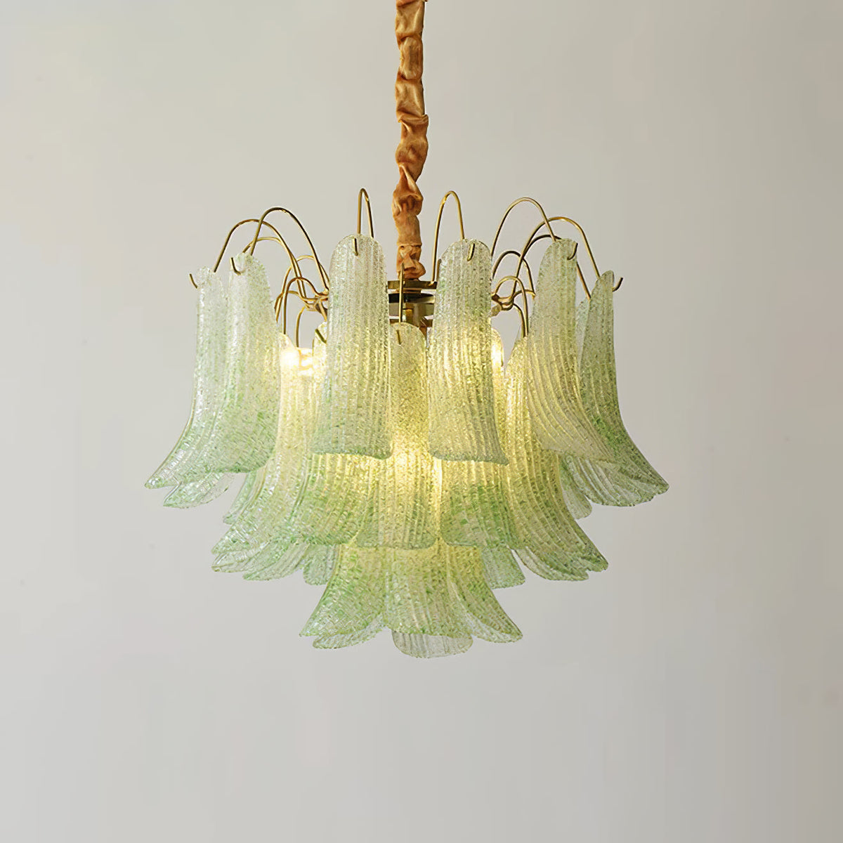 Hand-Blown Art Glass Chandelier Multi-Bulb Pendant Light Fixture Vibrant Colors Dining Room Living Room Statement Lighting 20-24 inch Diamet