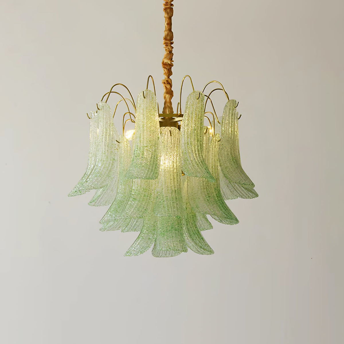 Hand-Blown Art Glass Chandelier Multi-Bulb Pendant Light Fixture Vibrant Colors Dining Room Living Room Statement Lighting 20-24 inch Diamet
