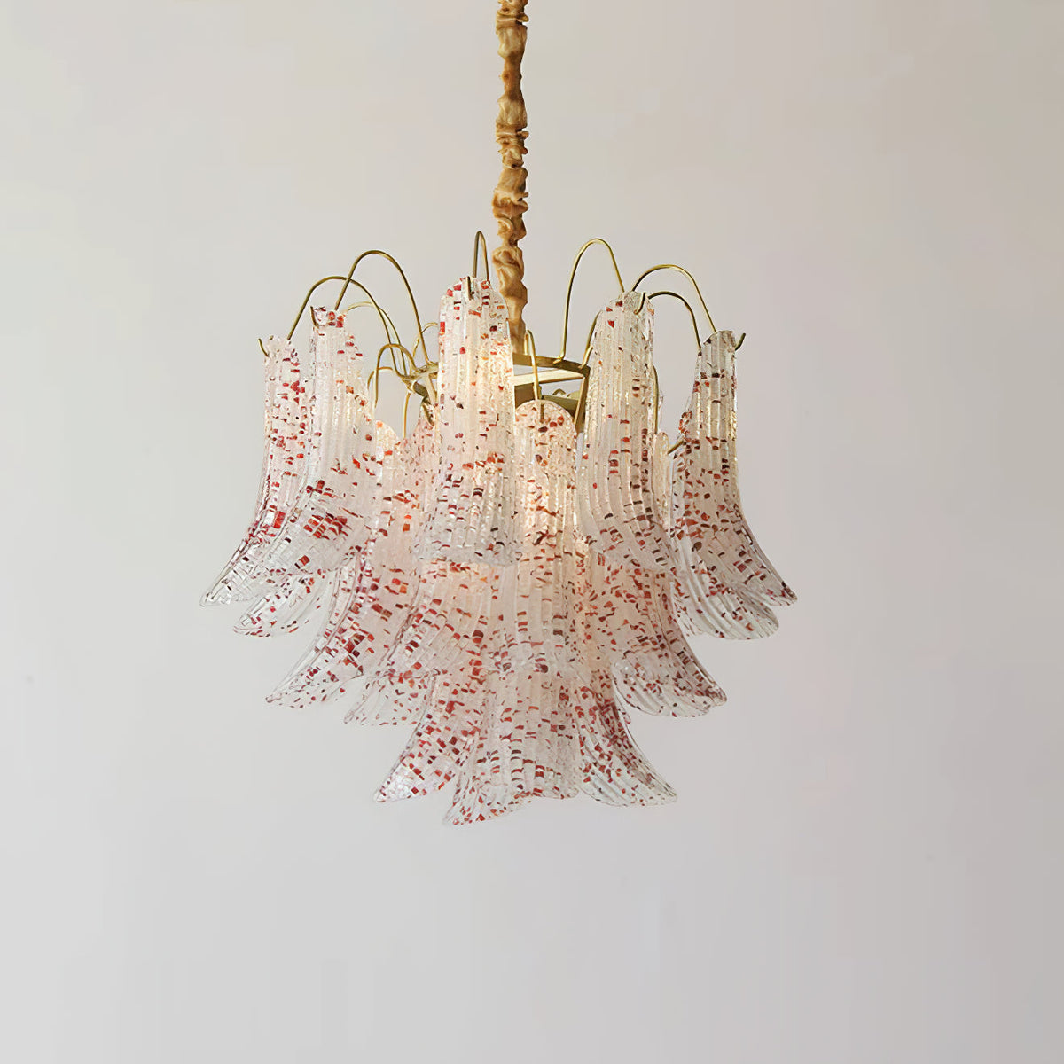 Hand-Blown Art Glass Chandelier Multi-Bulb Pendant Light Fixture Vibrant Colors Dining Room Living Room Statement Lighting 20-24 inch Diamet