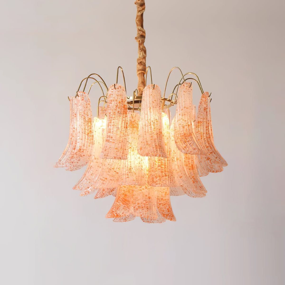 Hand-Blown Art Glass Chandelier Multi-Bulb Pendant Light Fixture Vibrant Colors Dining Room Living Room Statement Lighting 20-24 inch Diamet