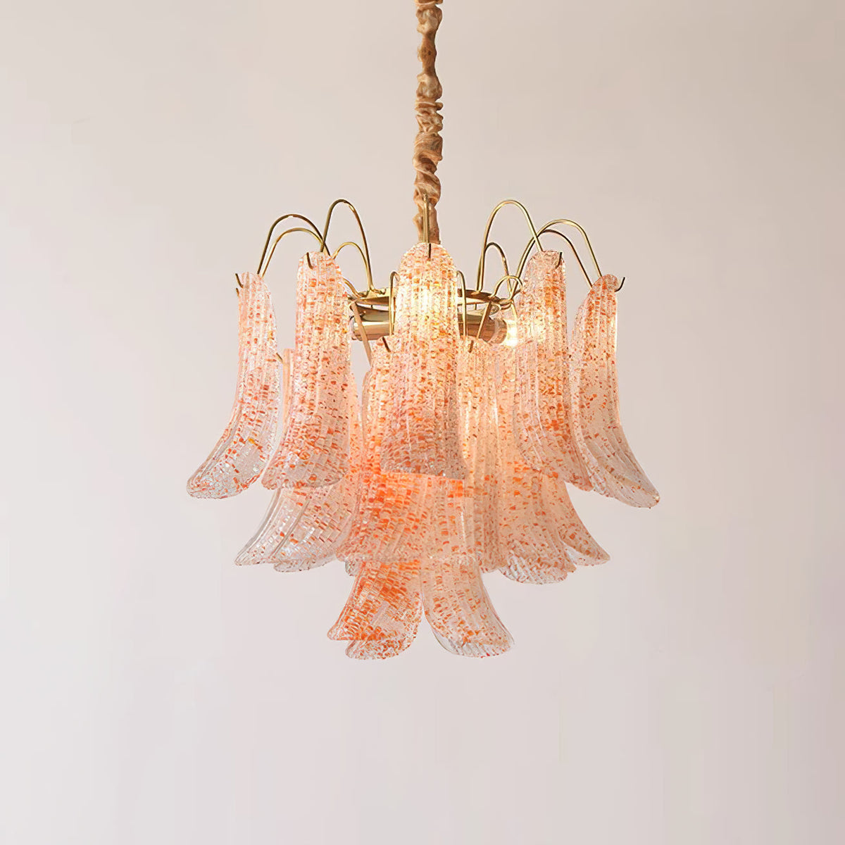Hand-Blown Art Glass Chandelier Multi-Bulb Pendant Light Fixture Vibrant Colors Dining Room Living Room Statement Lighting 20-24 inch Diamet