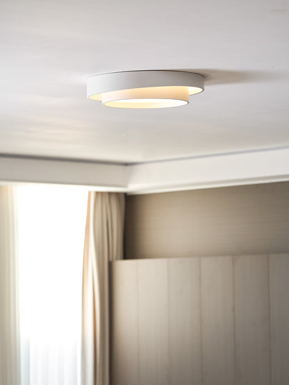 Round LED Flush Mount Light Fixture Metal White 16 20 24 Inch for Bedroom Living Room Office Modern Low Profile Overhead Lighting 3000K 4000