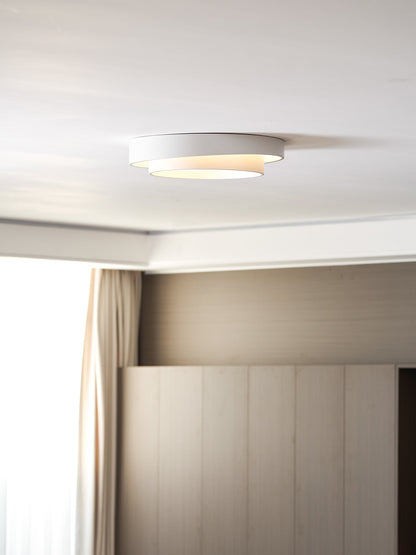 Round LED Flush Mount Light Fixture Metal White 16 20 24 Inch for Bedroom Living Room Office Modern Low Profile Overhead Lighting 3000K 4000