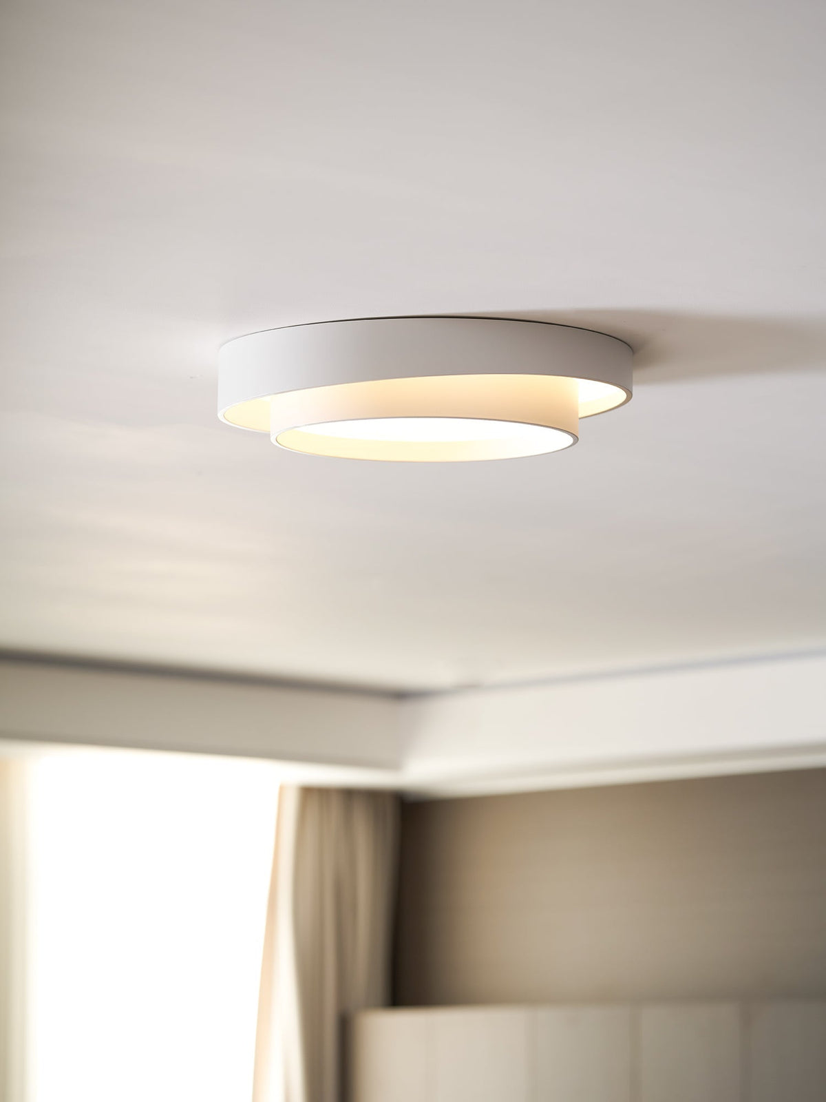 Flush Mount LED Ceiling Light Round Low-Profile Fixture Black White Gray 16 20 24 Inch Diameter for Bedroom Hall Kitchen Foyer