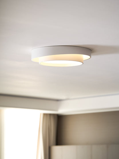 Flush Mount LED Ceiling Light Round Low-Profile Fixture Black White Gray 16 20 24 Inch Diameter for Bedroom Hall Kitchen Foyer