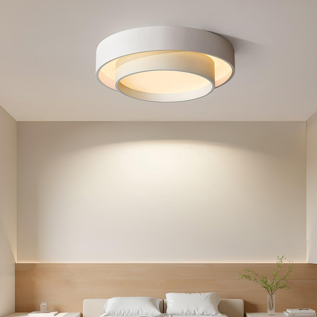 Modern Layered Drum Flush Mount Ceiling Light with Integrated LED for Living Room & Bedroom