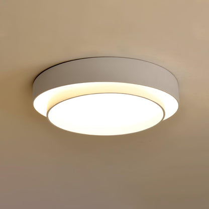 Modern Layered Drum Flush Mount Ceiling Light with Integrated LED for Living Room & Bedroom