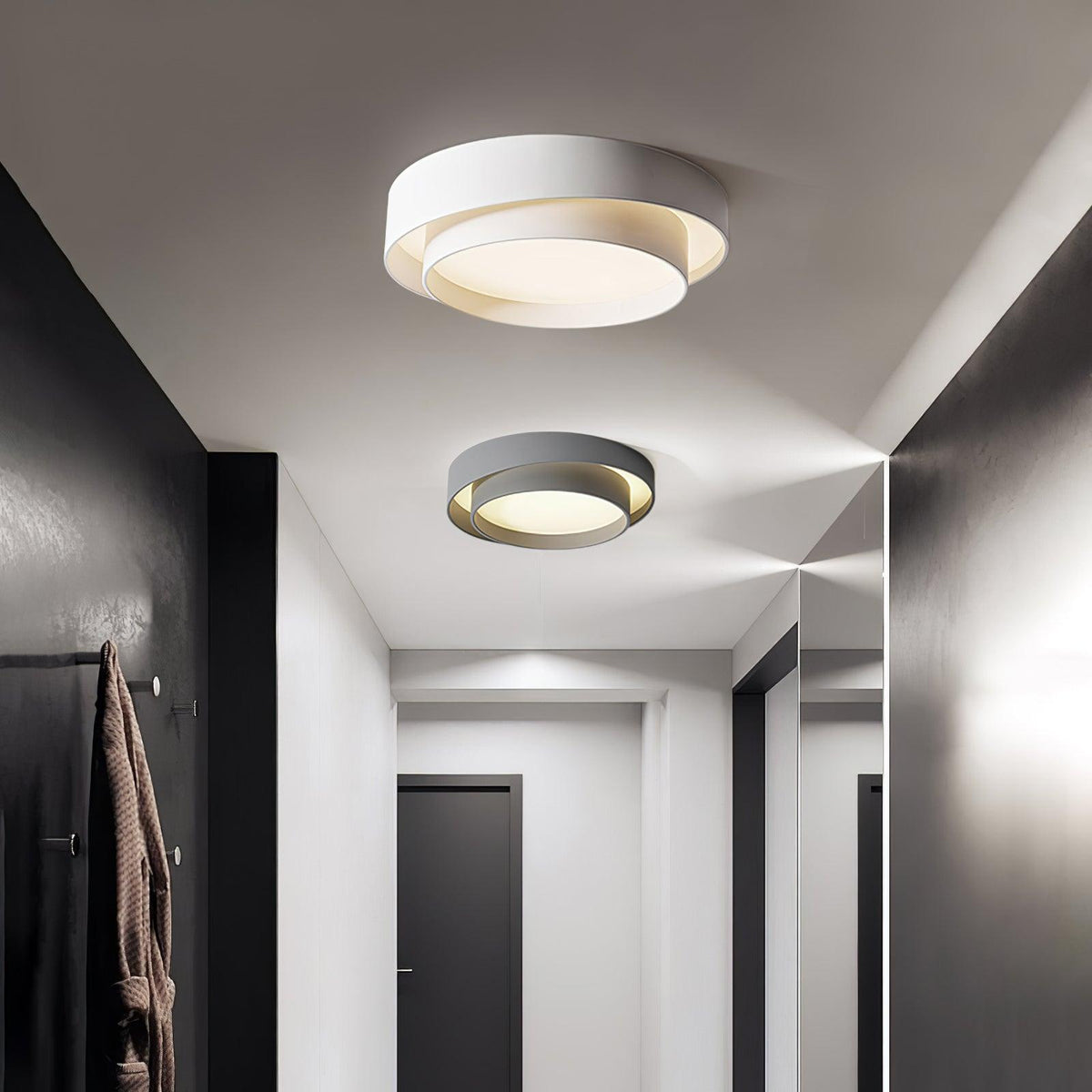 Modern Layered Drum Flush Mount Ceiling Light with Integrated LED for Living Room & Bedroom