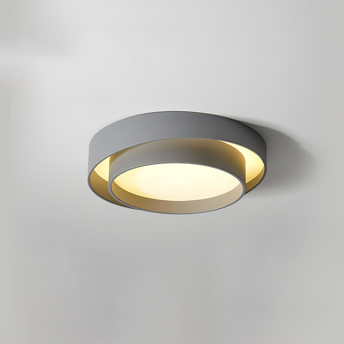 Flush Mount LED Ceiling Light Round Low-Profile Fixture Black White Gray 16 20 24 Inch Diameter for Bedroom Hall Kitchen Foyer