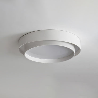 Round LED Flush Mount Light Fixture Metal White 16 20 24 Inch for Bedroom Living Room Office Modern Low Profile Overhead Lighting 3000K 4000