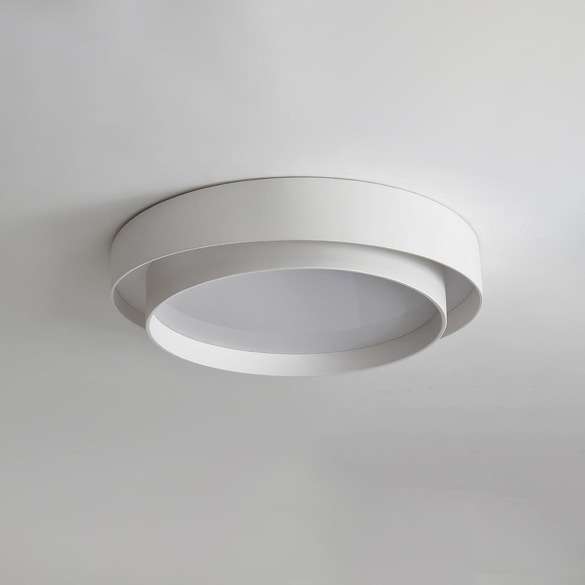 Modern Layered Drum Flush Mount Ceiling Light with Integrated LED for Living Room & Bedroom