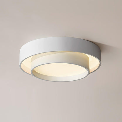 Flush Mount LED Ceiling Light Round Low-Profile Fixture Black White Gray 16 20 24 Inch Diameter for Bedroom Hall Kitchen Foyer