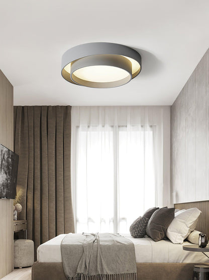 Round LED Flush Mount Light Fixture Metal White 16 20 24 Inch for Bedroom Living Room Office Modern Low Profile Overhead Lighting 3000K 4000