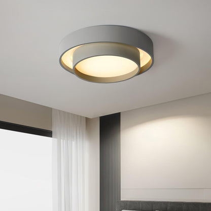 Modern Layered Drum Flush Mount Ceiling Light with Integrated LED for Living Room & Bedroom