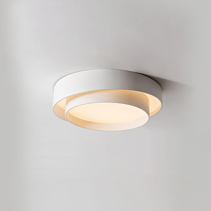 Modern Layered Drum Flush Mount Ceiling Light with Integrated LED for Living Room & Bedroom