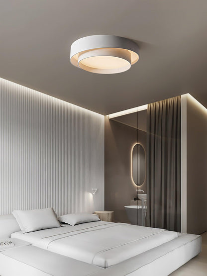 Flush Mount LED Ceiling Light Round Low-Profile Fixture Black White Gray 16 20 24 Inch Diameter for Bedroom Hall Kitchen Foyer