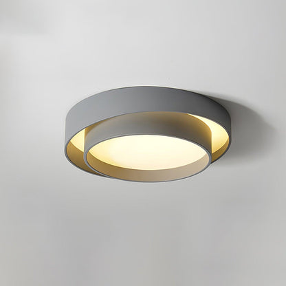 Flush Mount LED Ceiling Light Round Low-Profile Fixture Black White Gray 16 20 24 Inch Diameter for Bedroom Hall Kitchen Foyer