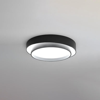 Modern Layered Drum Flush Mount Ceiling Light with Integrated LED for Living Room & Bedroom