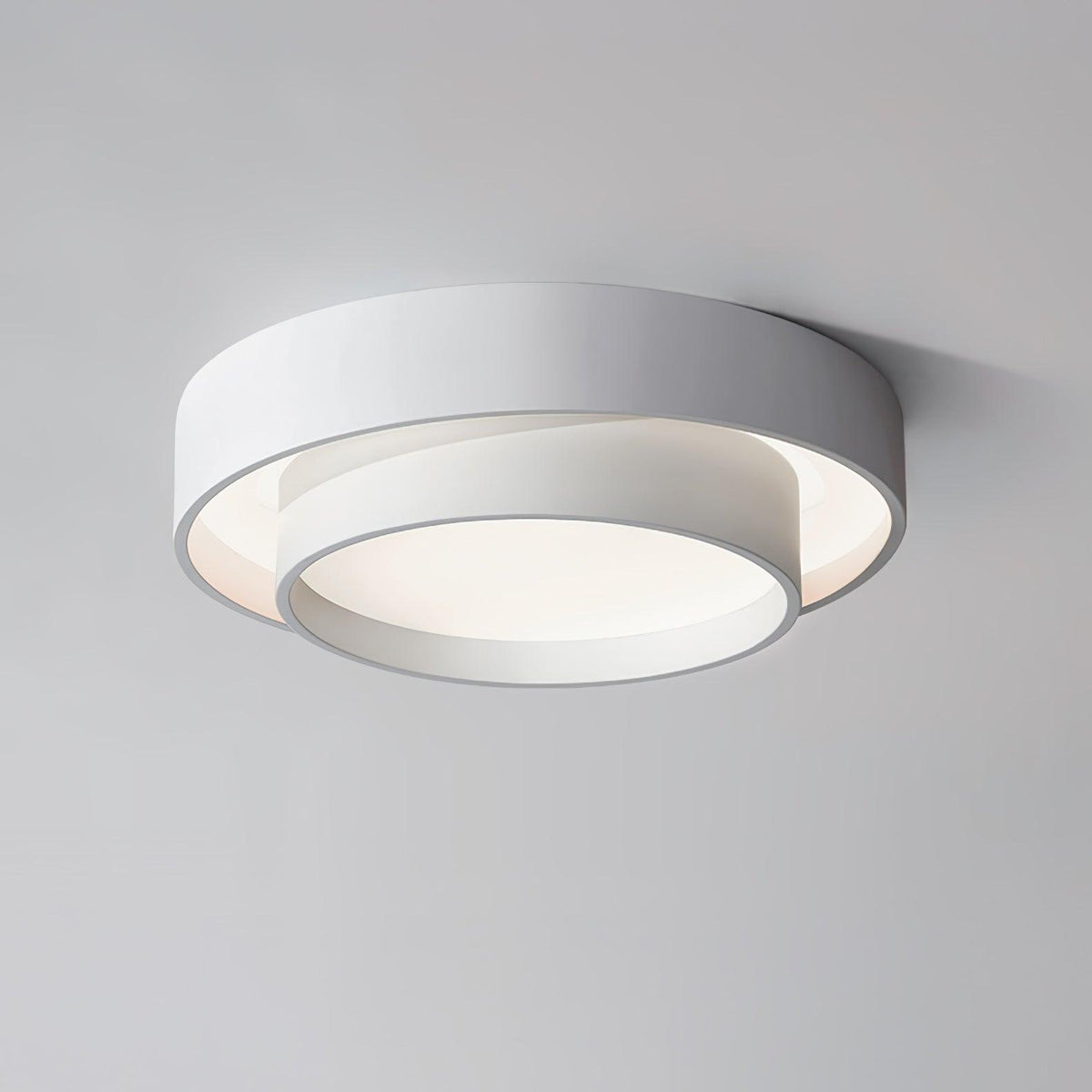 Modern Layered Drum Flush Mount Ceiling Light with Integrated LED for Living Room & Bedroom