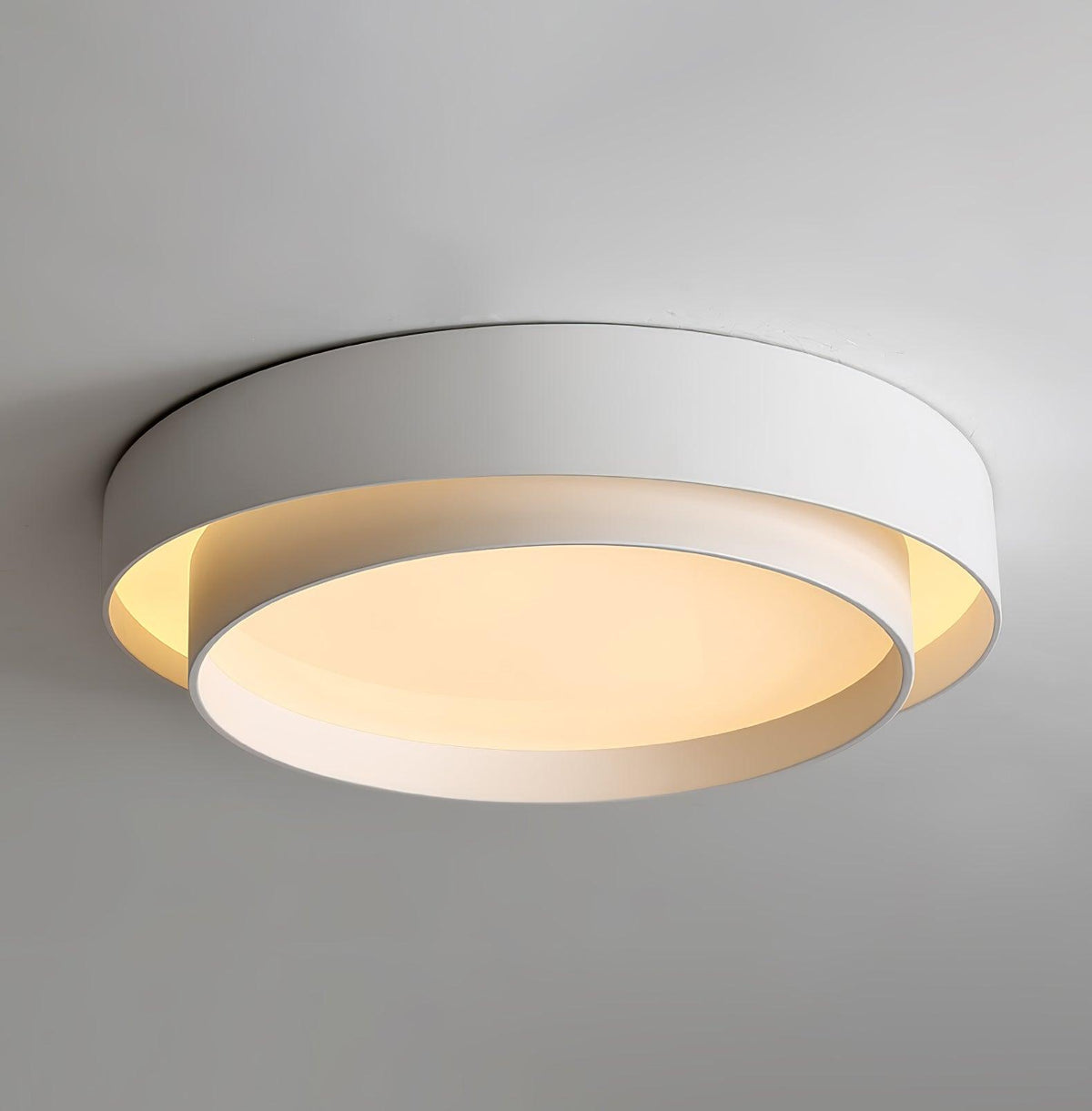 Modern Layered Drum Flush Mount Ceiling Light with Integrated LED for Living Room & Bedroom