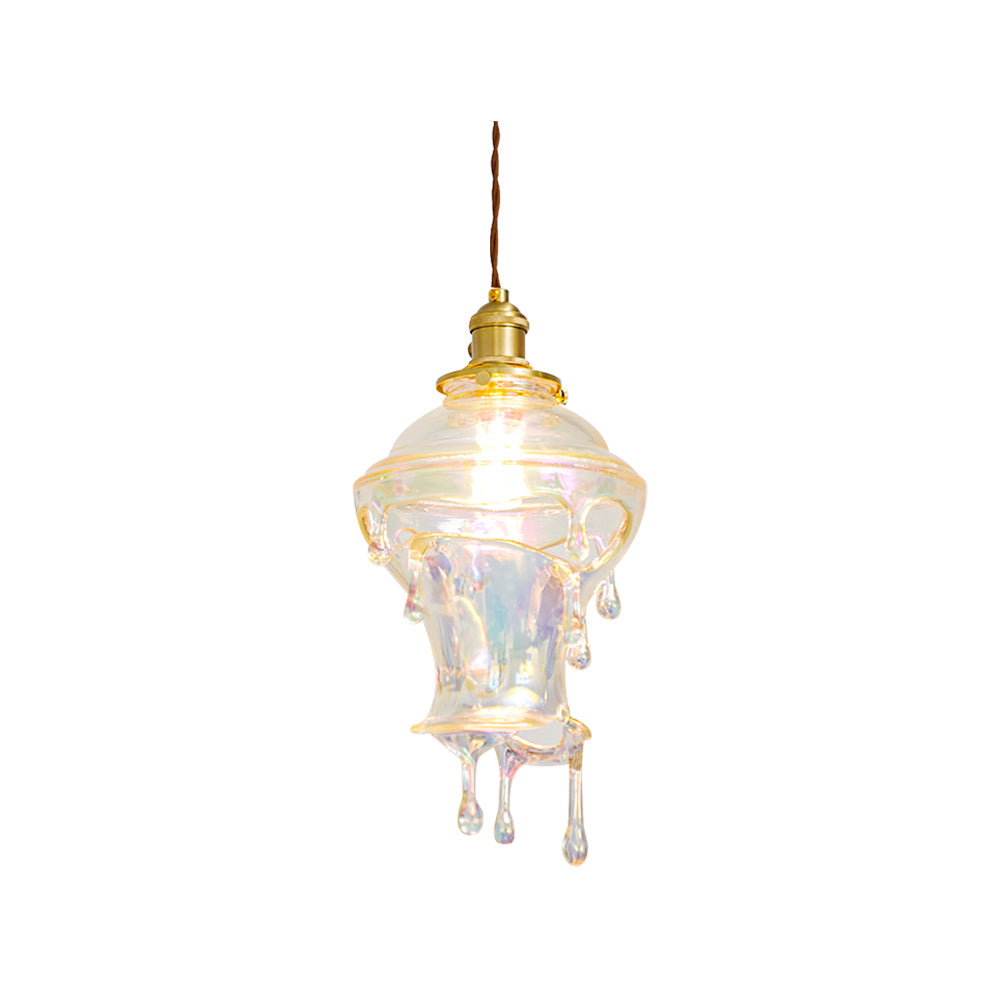 Resin Drip Hanging Lamp for Dining Room & Kitchen | Adjustable Cord Ceiling Fixture | LED or Edison Bulb Compatible | Modern Art Statement P