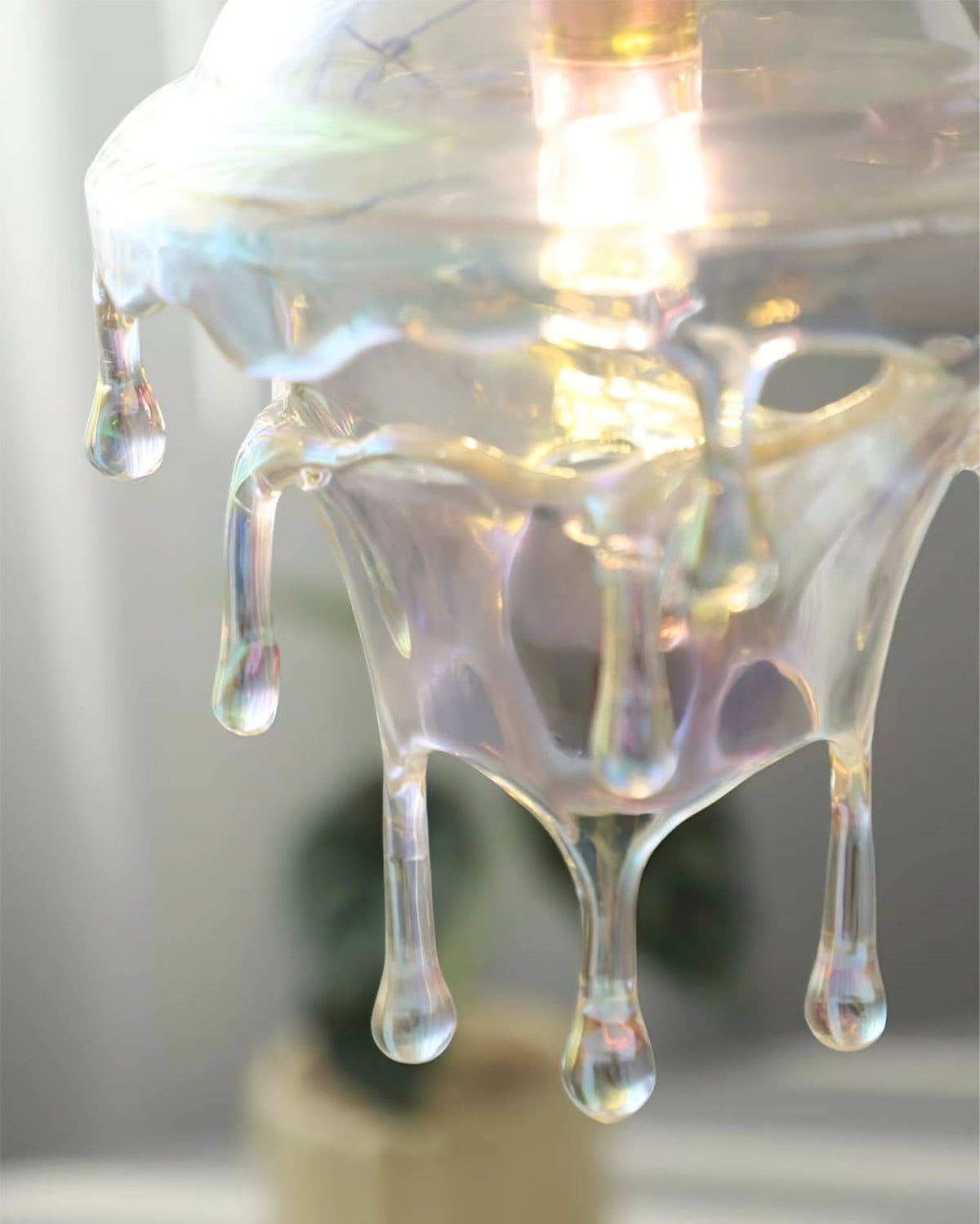 Resin Drip Hanging Lamp for Dining Room & Kitchen | Adjustable Cord Ceiling Fixture | LED or Edison Bulb Compatible | Modern Art Statement P