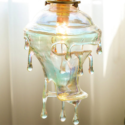 Resin Drip Hanging Lamp for Dining Room & Kitchen | Adjustable Cord Ceiling Fixture | LED or Edison Bulb Compatible | Modern Art Statement P