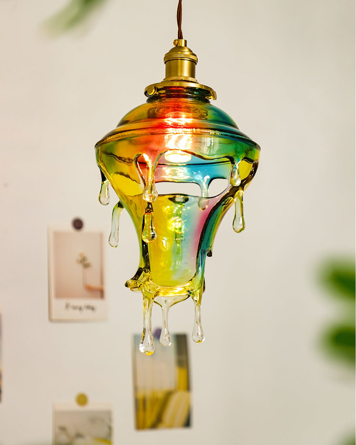 Resin Drip Hanging Lamp for Dining Room & Kitchen | Adjustable Cord Ceiling Fixture | LED or Edison Bulb Compatible | Modern Art Statement P