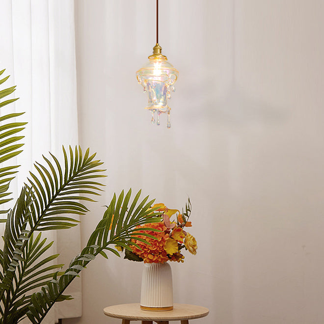 Resin Drip Hanging Lamp for Dining Room & Kitchen | Adjustable Cord Ceiling Fixture | LED or Edison Bulb Compatible | Modern Art Statement P
