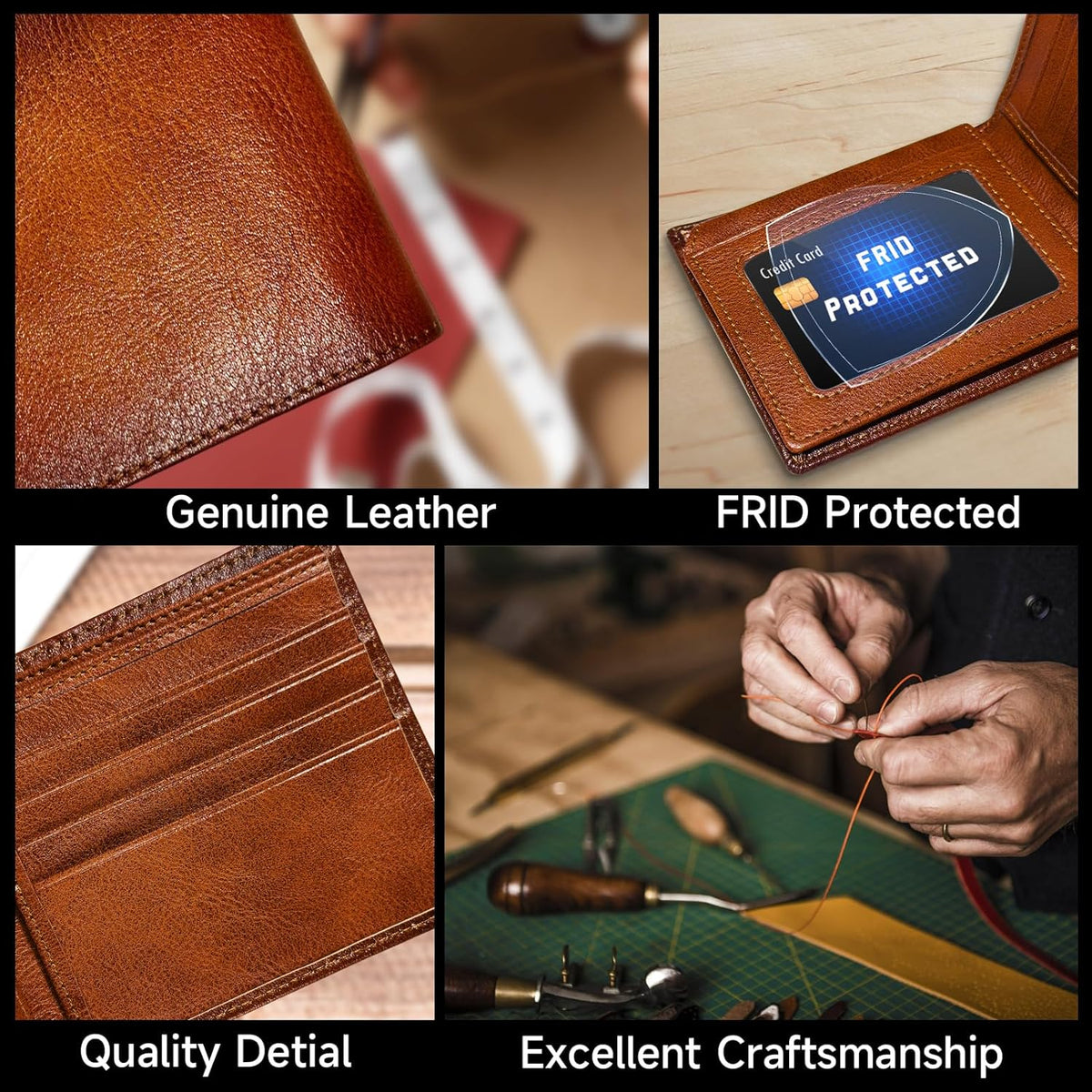 Men's Leather Wallet with RFID Blocking Technology | Slim Design for Ultimate Security