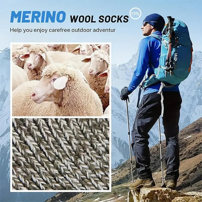Merino Wool Hiking Socks for Men & Women with Extra Cushioning | Comfortable & Breathable for All Adventures