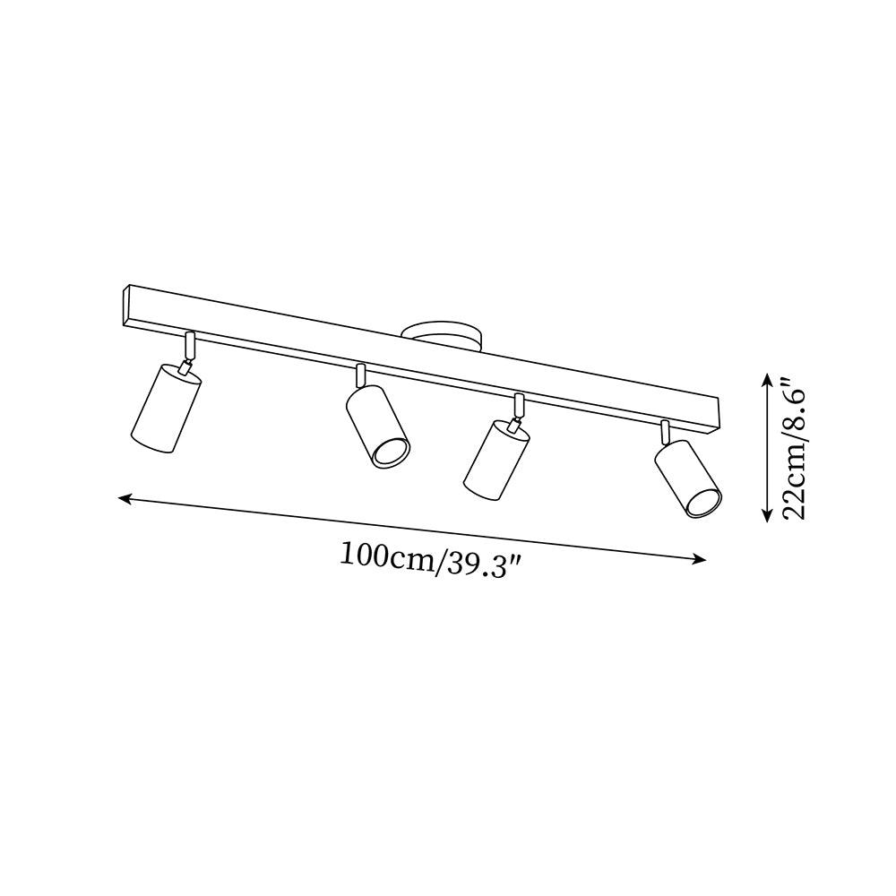 Plug-In LED Rail Light 16.5 Inch Wood Metal Warm White 3000K Adjustable Spotlights Ceiling Wall Mount Home Accent Fixture