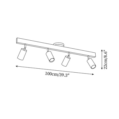 Track Lighting Fixture Wood Finish Adjustable Spotlights for Kitchen Living Room Hallway Bar Rail Ceiling Mount Directional Accent Lights