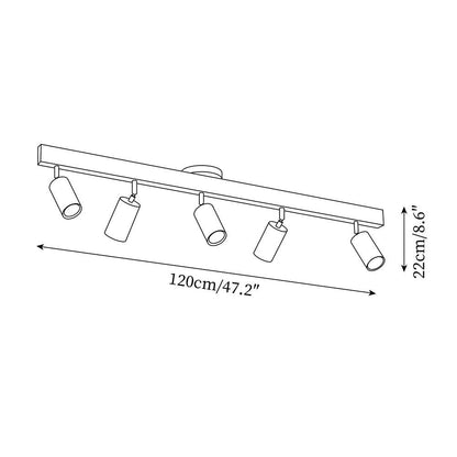 Plug-In LED Rail Light 16.5 Inch Wood Metal Warm White 3000K Adjustable Spotlights Ceiling Wall Mount Home Accent Fixture