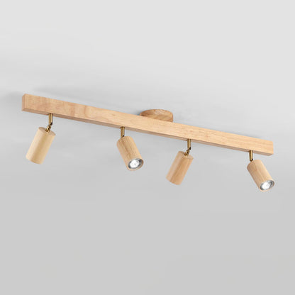 Plug-In LED Rail Light 16.5 Inch Wood Metal Warm White 3000K Adjustable Spotlights Ceiling Wall Mount Home Accent Fixture