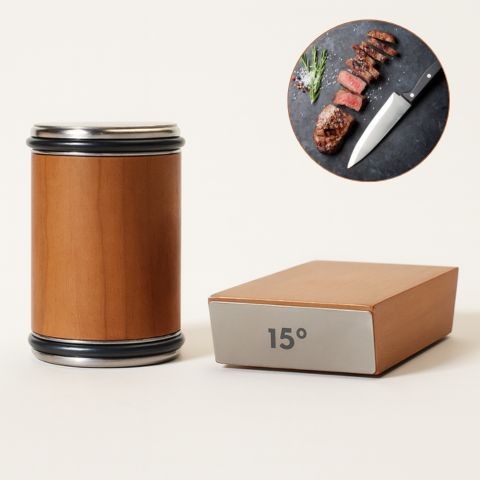 Rolling Knife Sharpener for Kitchen Knives – Angle Guide Tool for Fast Razor-Sharp Edge Restoration – Non-Slip Base Compact Handheld Manual