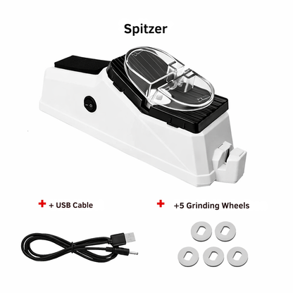 Electric Rechargeable Knife Sharpener for Kitchen Knives & Scissors | USB Cordless Sharpening Tool with Non-Slip Base