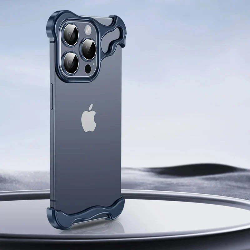 Aluminum Edge-Guard iPhone Bumper – Frameless Camera & Corner Shield for 12-17 Series