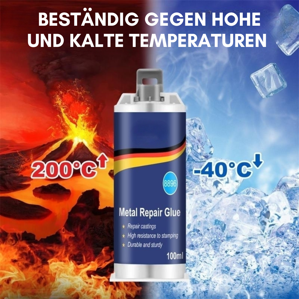 Industrial Metal Repair Epoxy for Steel, Aluminum & Cast Iron | Heat Resistant Liquid Metal Bonding Compound 3.4 oz