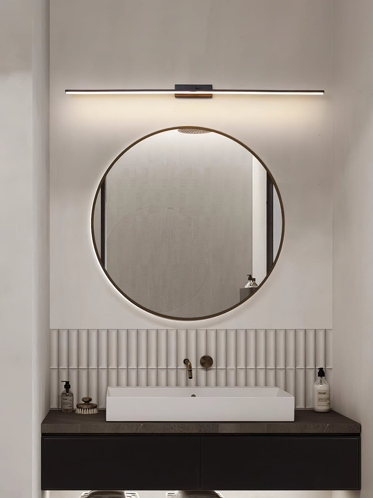 Hardwired LED Vanity Light Bar 16 in Aluminum Black for Bathroom Mirror Above Sink Modern Indoor Wall Sconce Fixture with Adjustable Color T