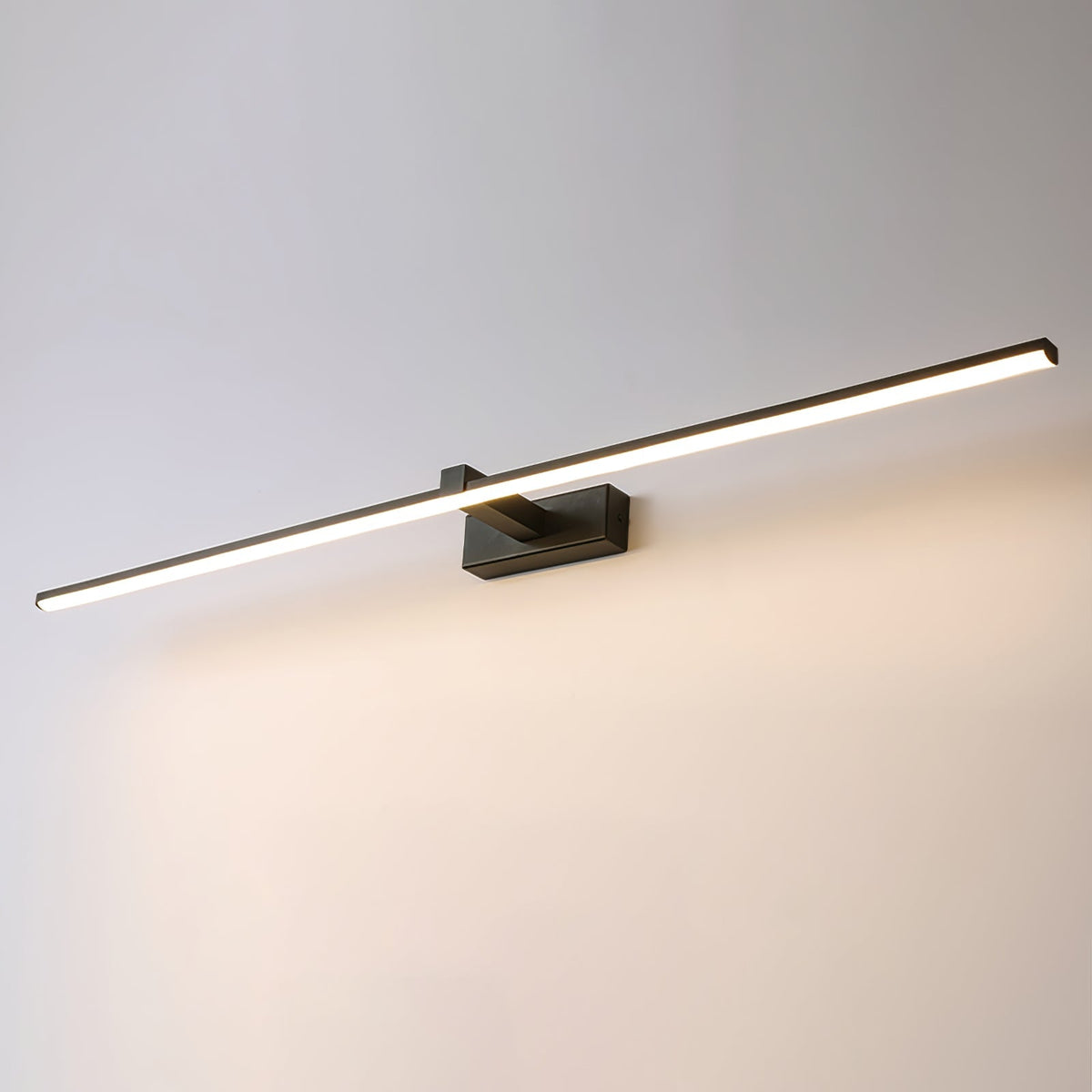 Hardwired LED Vanity Light Bar 16 in Aluminum Black for Bathroom Mirror Above Sink Modern Indoor Wall Sconce Fixture with Adjustable Color T
