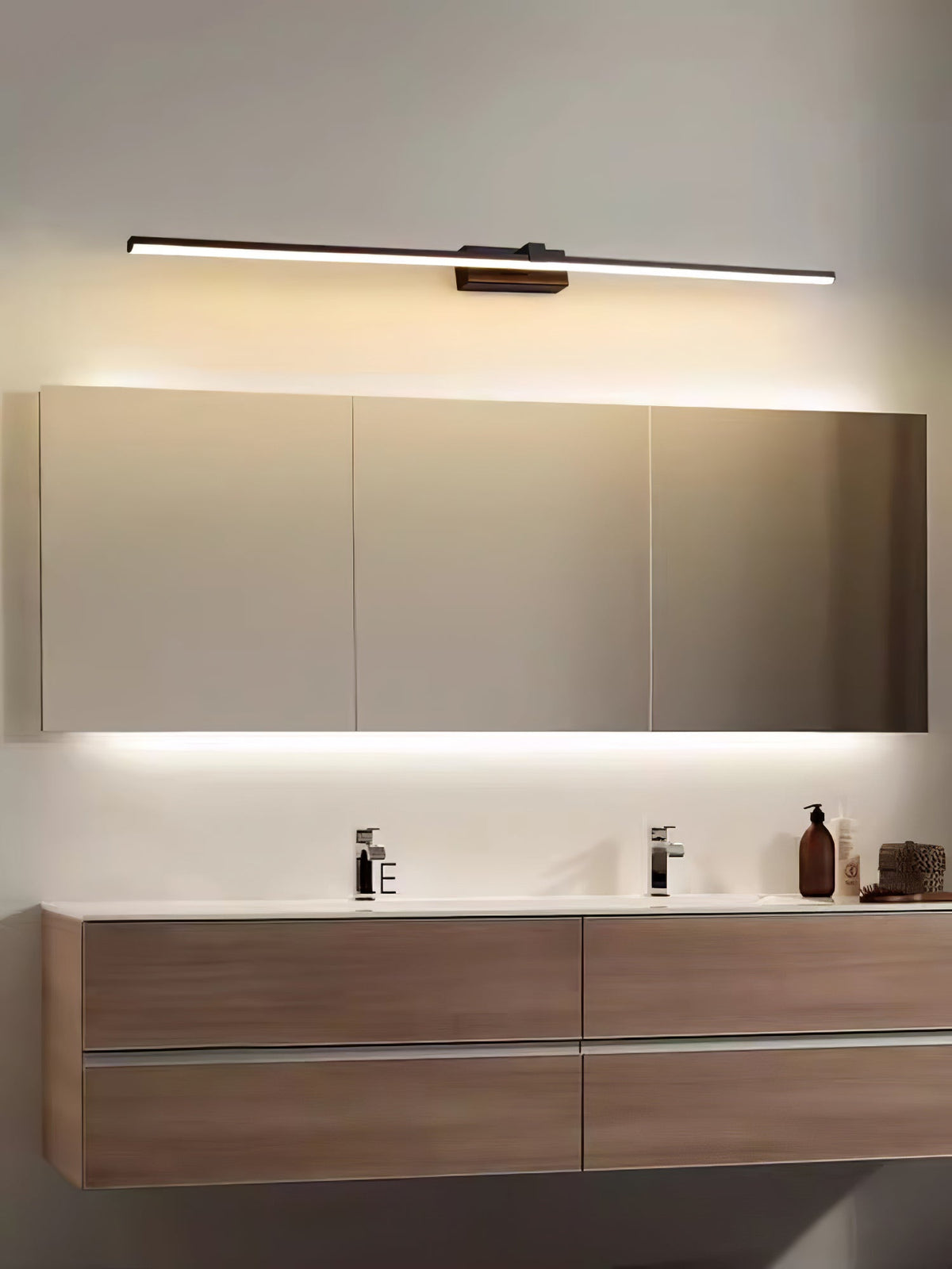 Hardwired LED Vanity Light Bar 16 in Aluminum Black for Bathroom Mirror Above Sink Modern Indoor Wall Sconce Fixture with Adjustable Color T