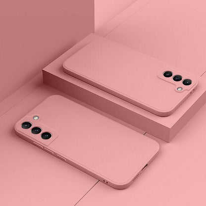 Silicone Phone Case with Microfiber Lining for Samsung Galaxy S22-S26 | Shock-Absorbing Protective Cover with Raised Edges