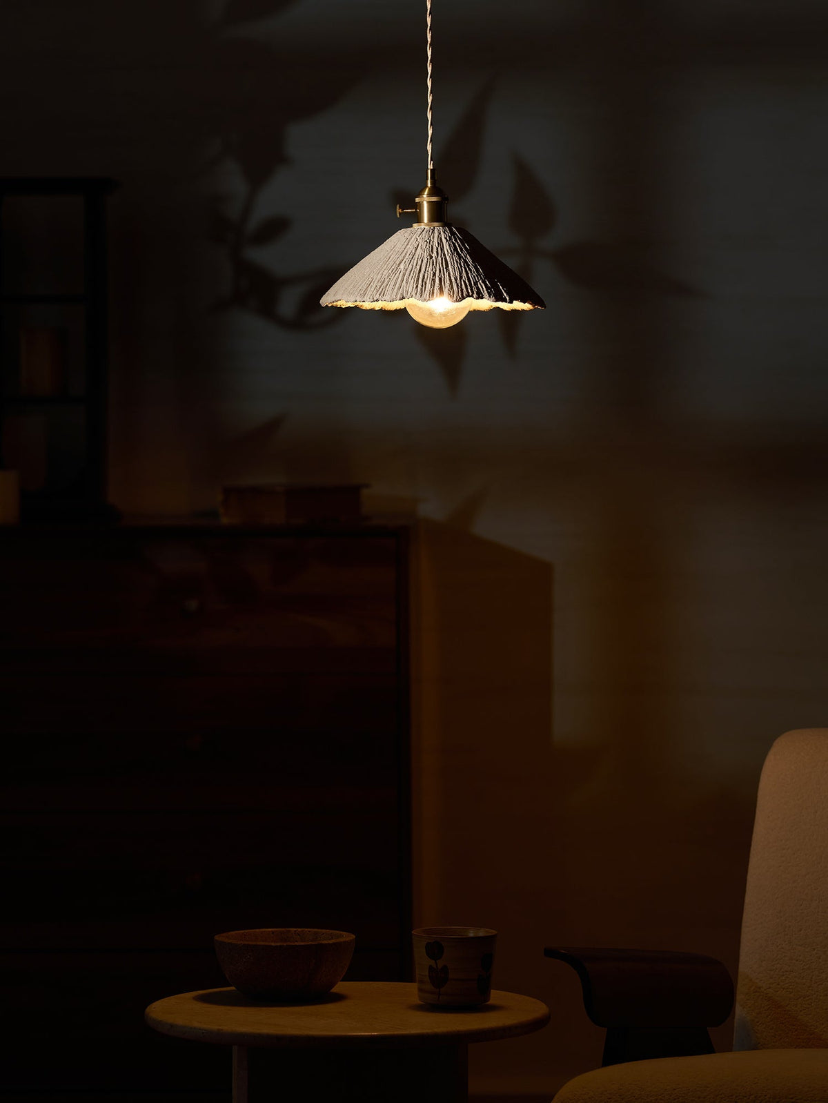 Industrial Concrete Hanging Light Fixture with Adjustable Cord for Kitchen Island Breakfast Bar Dining Area Counter Modern Gray Cement Suspe